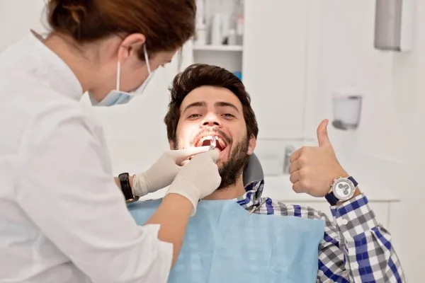 Dental check-up, illustrative dental-care visual