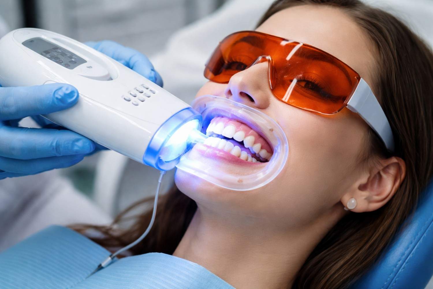 Teeth whitening illustration, illustrative dental-care visual