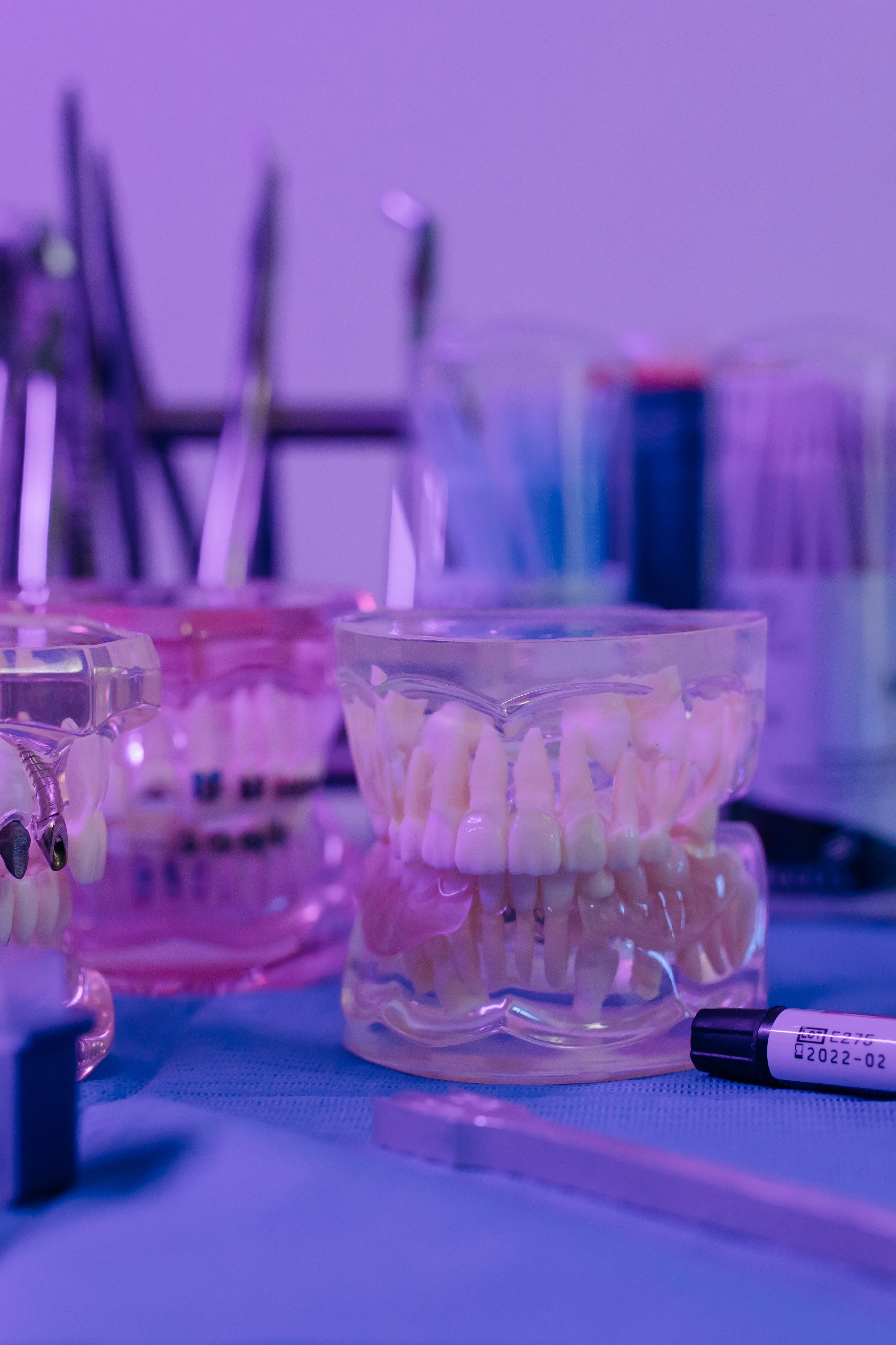 Dental treatment models, illustrative dental-care visual